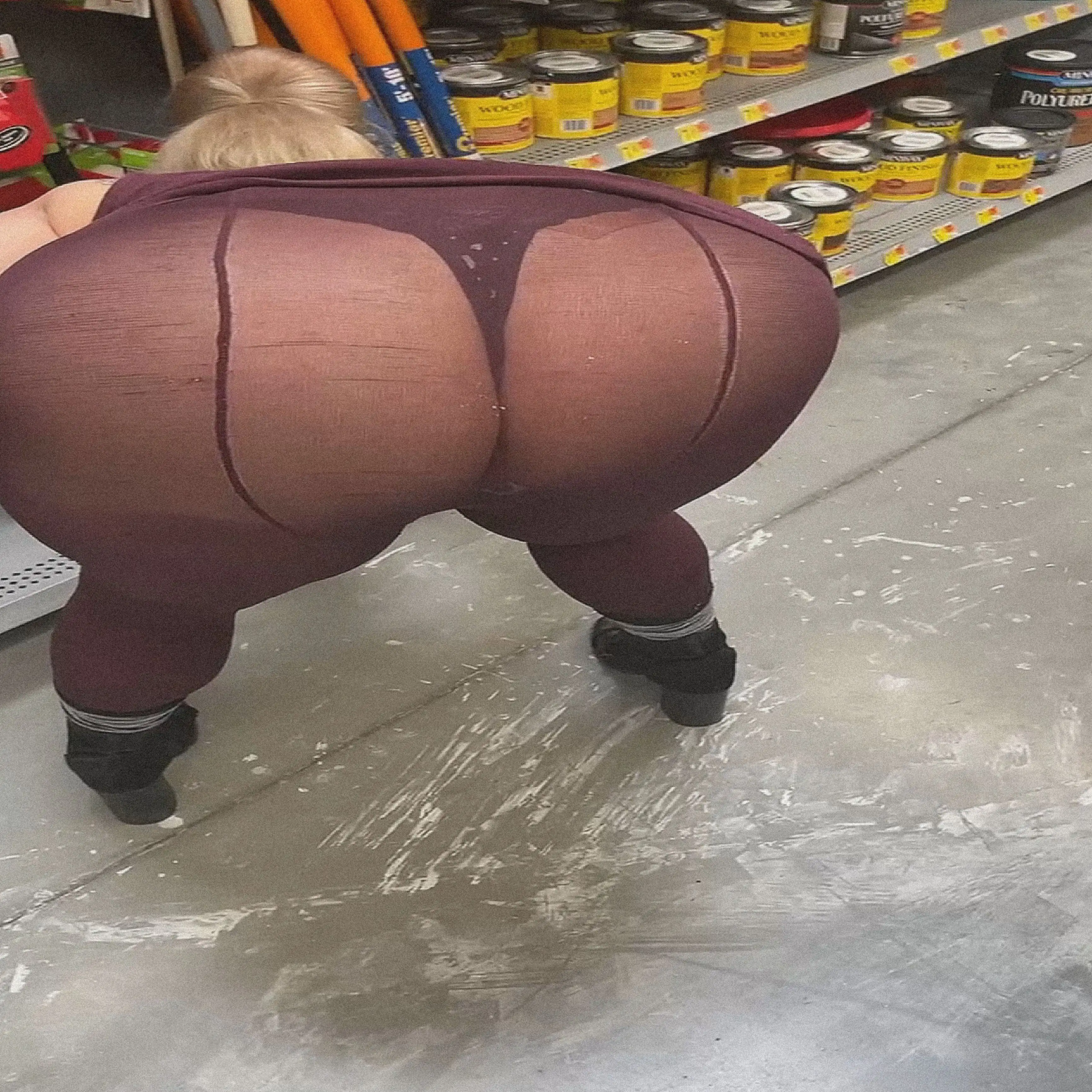 Wtf! Mature crazy big ass in transparent clothes in the store LOL